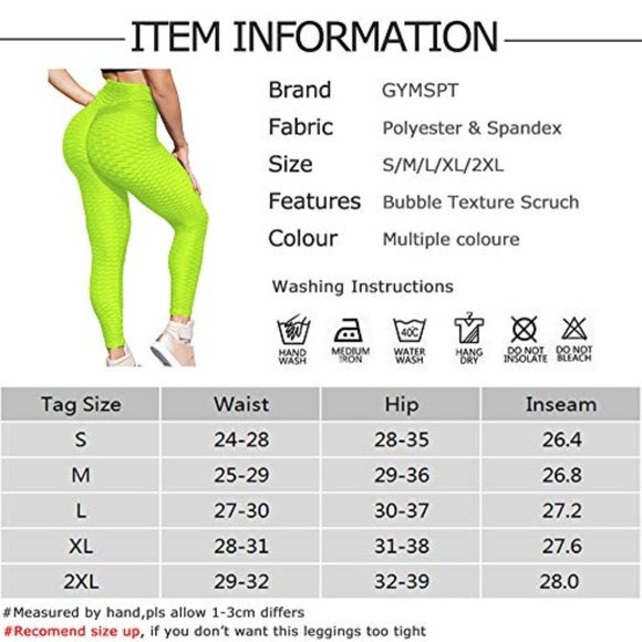 Lime Green High Waist Leggings for Women - Picture 6 of 8
